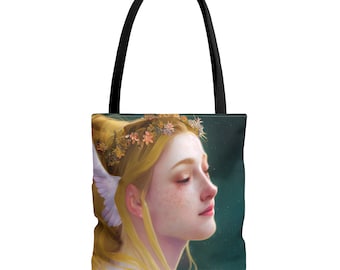 Pahaliah Tote Bag - Large Medium Small - Art Bag -  Guardian Angel Double Sided Purse - Carry All Bag - Spiritual Gift