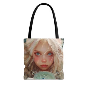 Sac fourre-tout Tarot « Neuf tasses » - grand moyen petit - sac artistique - jeu de cartes de tarot - sac à main double face - sac de transport - oracle magique