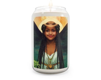 Sehaliah Candle  - Scented Candle, 13.75oz - Religious Prayer Candle - Guardian Angel artwork - Divine Inspired Angel Magic Oracle Art