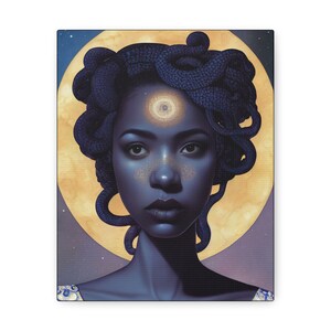 Kosmisch dier 'slang' - in galerie verpakte canvasafdruk - Oracle Deck Image Print - Mixed Media Art - Magic Divine Oracle Art