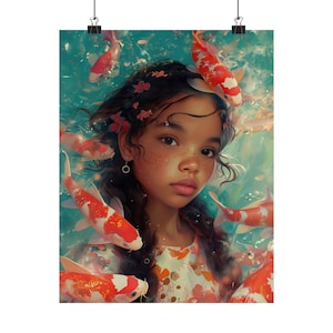Vissen sterrenbeeld posterafdruk - Oracle Card Series Art Print - meerdere maten - Premium matte verticale posters - magische astrologie