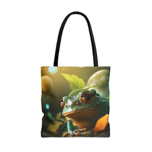 Sac fourre-tout « grenouille » animal cosmique - grand moyen petit - sac artistique - carte de pont Oracle - sac à main double face - sac de transport - Oracle magique