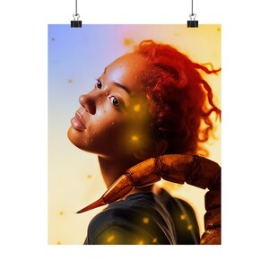 Kosmisch dier 'Scorpian' posterafdruk - Oracle Card Series Art Print - Meerdere formaten - Premium matte verticale posters - magische waarzeggerij
