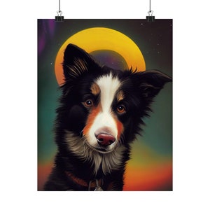 Kosmisches Tier 'Dog' Poster Print - Orakel Card Series Kunstdruck - Mehrere Größen - Premium Matte Vertikale Poster - Magische Wahrsagung