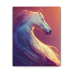 Kosmisch dier 'paard' - in galerie verpakte canvasprint - Oracle Deck Image Print - Mixed Media Art - Magic Divine Oracle Art