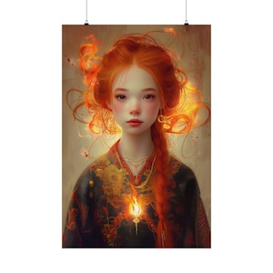 Impression d'affiche de tarot « La page des baguettes » - Impression d'art de la série de cartes de tarot - Plusieurs tailles - Posters verticaux mats de qualité supérieure - Divination magique