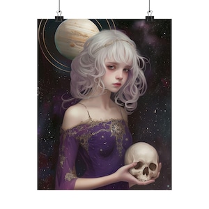 Pluto Planet Zodiac Poster Print - Oracle Card Series Art Print - Meerdere formaten - Premium matte posters - magische waarzeggerij astrologie