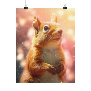 Posterafdruk kosmisch dier 'Eekhoorn' - Oracle Card Series Art Print - Meerdere formaten - Premium matte verticale posters - magische waarzeggerij