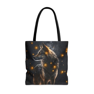 Kosmische Tier 'Wolf' Einkaufstasche - groß, mittel klein - Kunsttasche - Orakel Deck Karte - doppelseitige Geldbörse - Trage alle Tasche - magisches Orakel