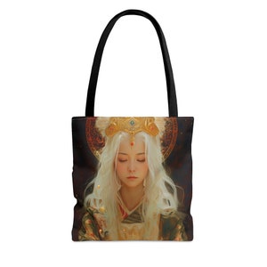 Sac fourre-tout Tarot « Queen of Cups » - grand moyen petit - pochette artistique - jeu de cartes de tarot - sac à main double face - sac de transport - oracle magique