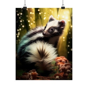 Posterprint 'Skunk' met kosmische dieren - Oracle Card Series Art Print - Meerdere formaten - Premium matte verticale posters - magische waarzeggerij