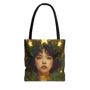 Sac fourre-tout Tarot « Chevalier des pentacles » - grand moyen petit - sac artistique - jeu de cartes de tarot - sac à main double face - sac de transport - oracle magique