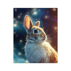 Kosmische Tier 'Rabbit' Acryl Wand Kunst Tafel - fertig zum Aufhängen - Tarot Karten Kunst - Göttliche Orakel Tarot Weissagung Kunstwerk