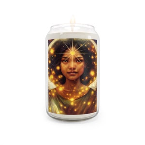 Uriel Candle - Duftkerze, 13.75oz - Religiöse Gebetskerze - Schutzengel Kunstwerk - Göttlich inspirierte Engel Magie Orakel Kunst