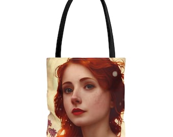 Poyel Tote Bag - Large Medium Small - Art Bag -  Guardian Angel Double Sided Purse - Carry All Bag - Spiritual Gift - Divine Oracle Art