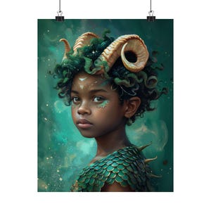 Steenbok sterrenbeeld posterafdruk - Oracle Card Series Art Print - meerdere maten - Premium matte posters - magische waarzeggerij - astrologisch