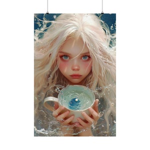 Impression d'affiche de tarot « Neuf tasses » - Impression d'art de la série de cartes de tarot - Plusieurs tailles - Posters verticaux mats de qualité supérieure - Divination magique