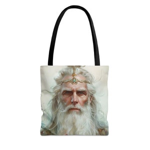 Sac fourre-tout Tarot « King of Cups » - grand moyen petit - pochette artistique - jeu de cartes de jeu de tarot - sac à main double face - sac de transport - oracle magique