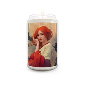 Harael Candle  - Scented Candle, 13.75oz - Religious Prayer Candle - Guardian Angel artwork - Divine Inspired Angel Magic Oracle Art