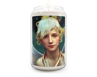 Vehuiah Candle  - Scented Candle, 13.75oz - Religious Prayer Candle - Guardian Angel artwork - Divine Inspired Angel Magic Oracle Art
