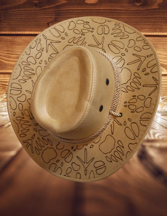 Burned Animal Tracks Cowboy Hat – Wide Brim, Adjustable  display picture 1