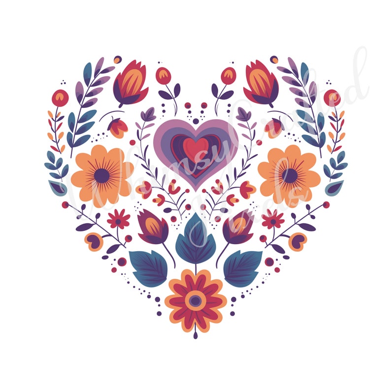 Floral Heart Clip Art Set | Pretty Digital Images | for Scrapbooks ...