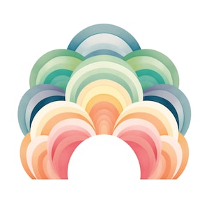 Pastel Rainbows Clip Art Set | Digitals Rainbow Images For Scrapbooks, Card Making, Crafts | Commercial Use PNGs| Transparent Backgrounds