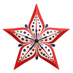 Illustratiesset rood witte en blauwe sterren | Digitale sterafbeeldingen | Plakboeken, kaarten maken, knutselen | PNG's voor commercieel gebruik | Transparante achtergronden
