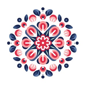 Set di clip art di mandala rosa e blu / Immagini digitali di mandala per album di ritagli, creazione di biglietti / PNG per uso commerciale / Sfondi trasparenti