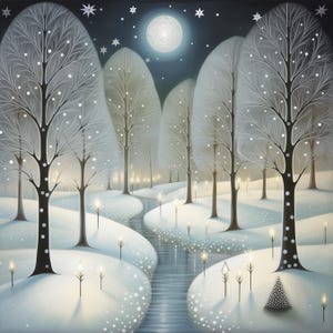 Páginas digitais de Winter Wonderlands | Paisagens de inverno Fundos digitais imprimíveis para scrapbooks, criação de cartões, artesanato | JPGs de uso comercial