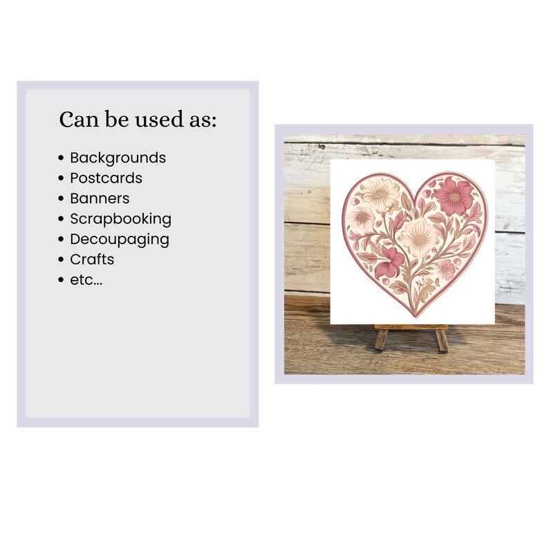 Pink Floral Heart Clip Art Set | Valentine Digital Images for ...