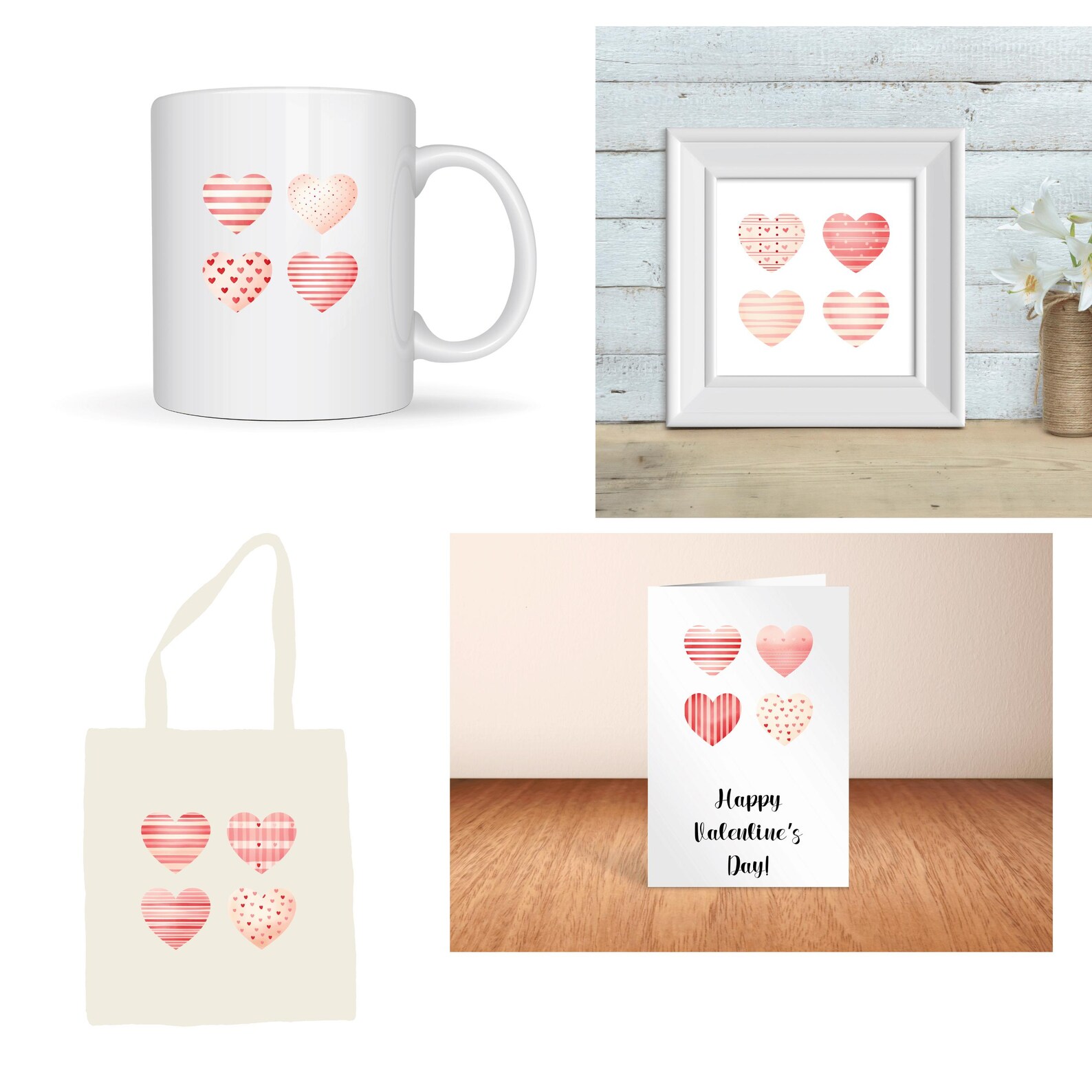 Sets of Pink Hearts Clip Art Set | Valentine Digital Images for ...
