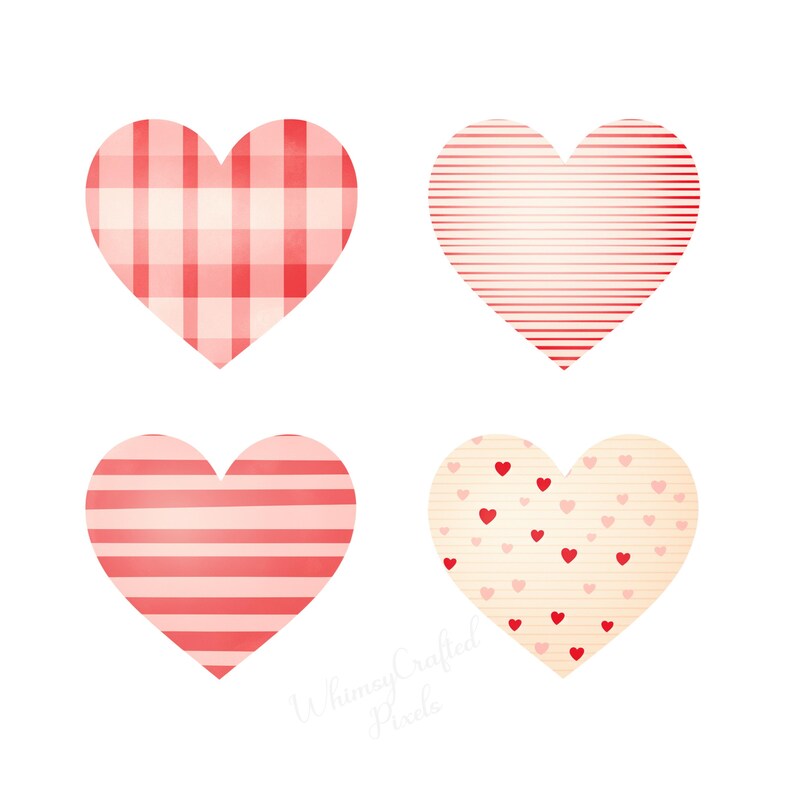 Sets of Pink Hearts Clip Art Set | Valentine Digital Images for ...