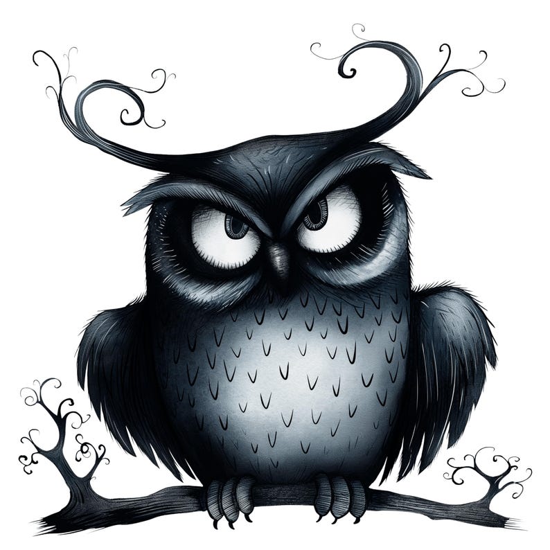 Spooky Owls Clip Art Set | Digital Halloween Images for Scrapbooks ...