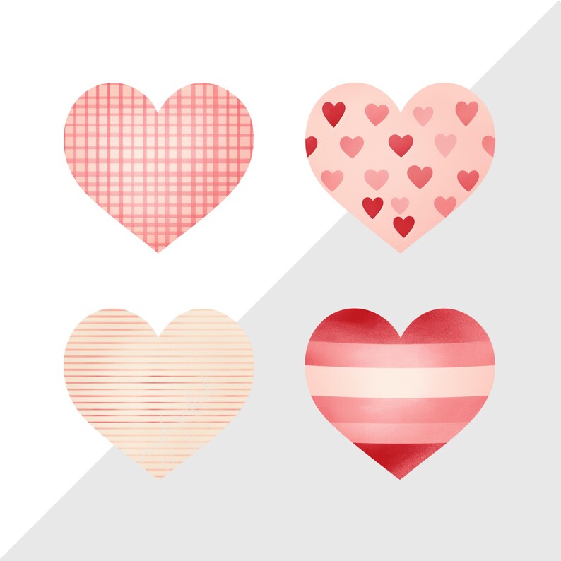 Sets of Pink Hearts Clip Art Set | Valentine Digital Images for ...