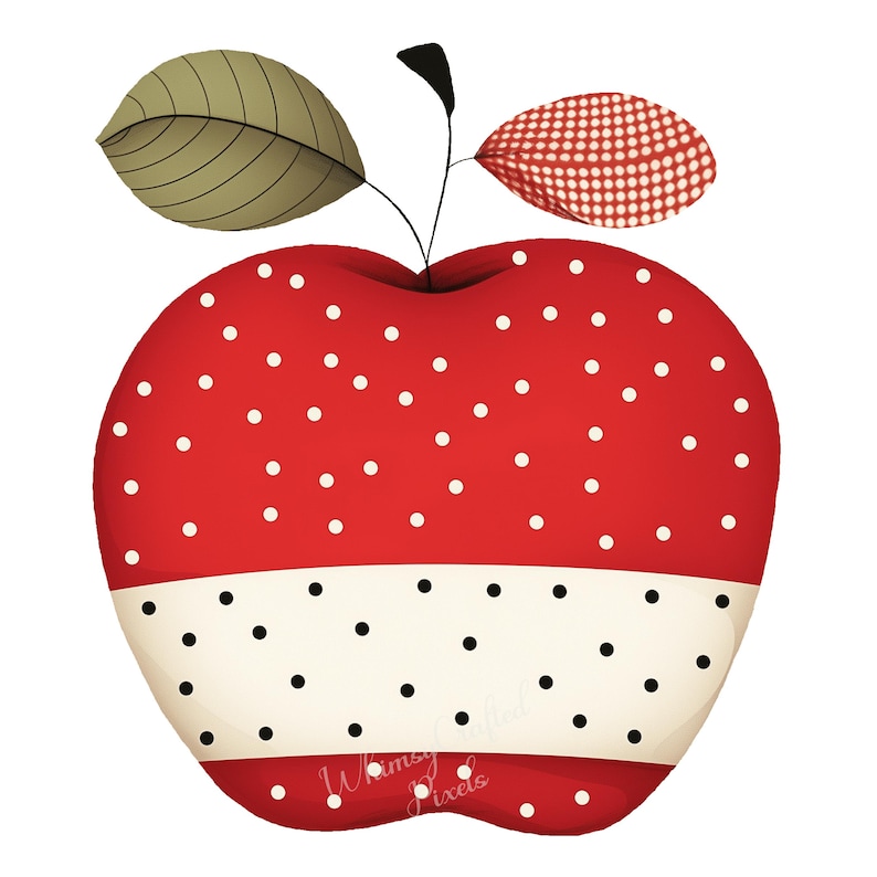 Whimsy Apple Design Whimsical Apples Clip Art Set | Digital Apple Images for Scrapbooks ...