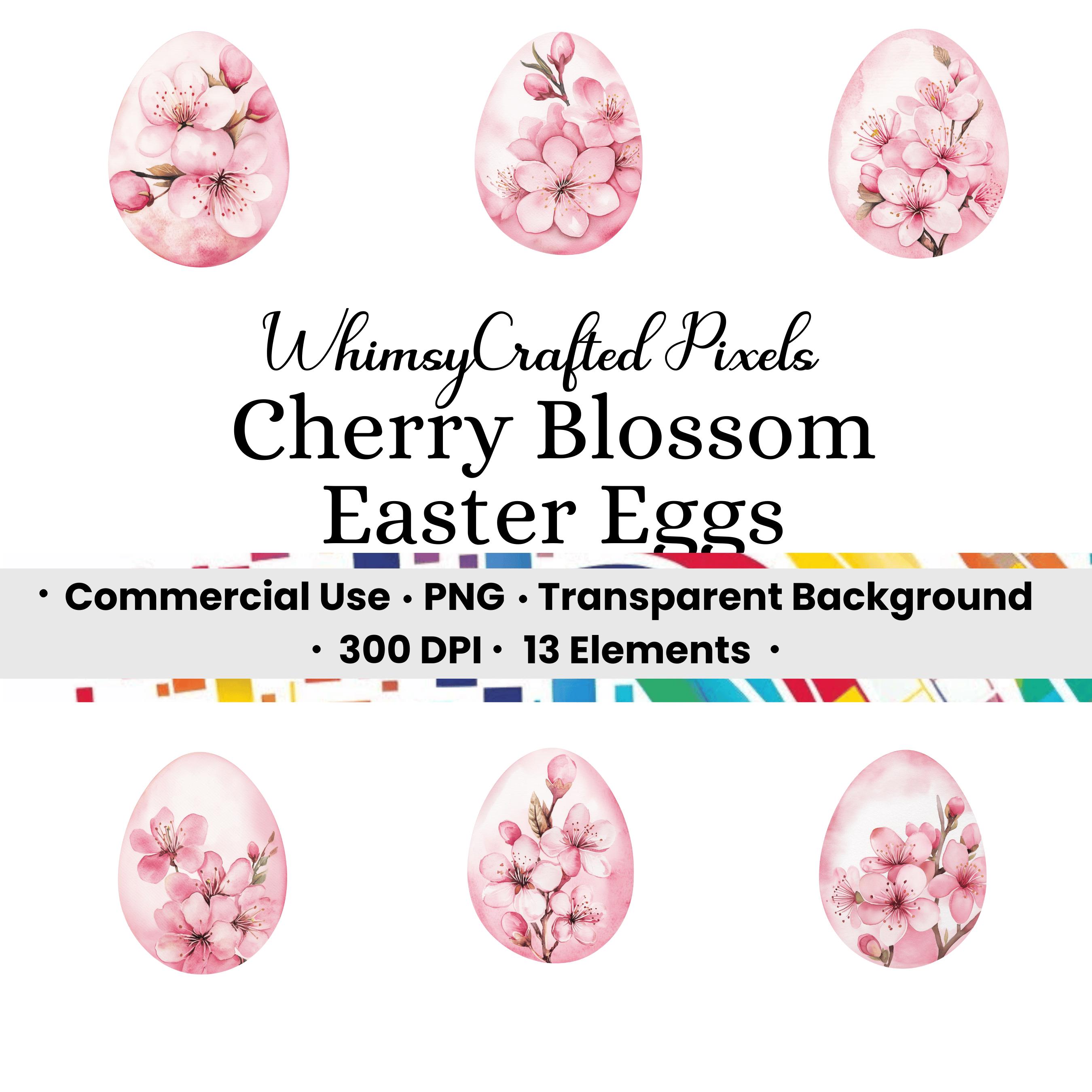 Cherry Blossom Easter Egg Clip Art Set | Digital Easter Images | for ...