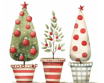 Leuke digitale pagina's met kerstversieringen | Afdrukbare digitale achtergronden voor de feestdagen | Voor plakboeken, kaarten maken, knutselen | JPG's voor commercieel gebruik