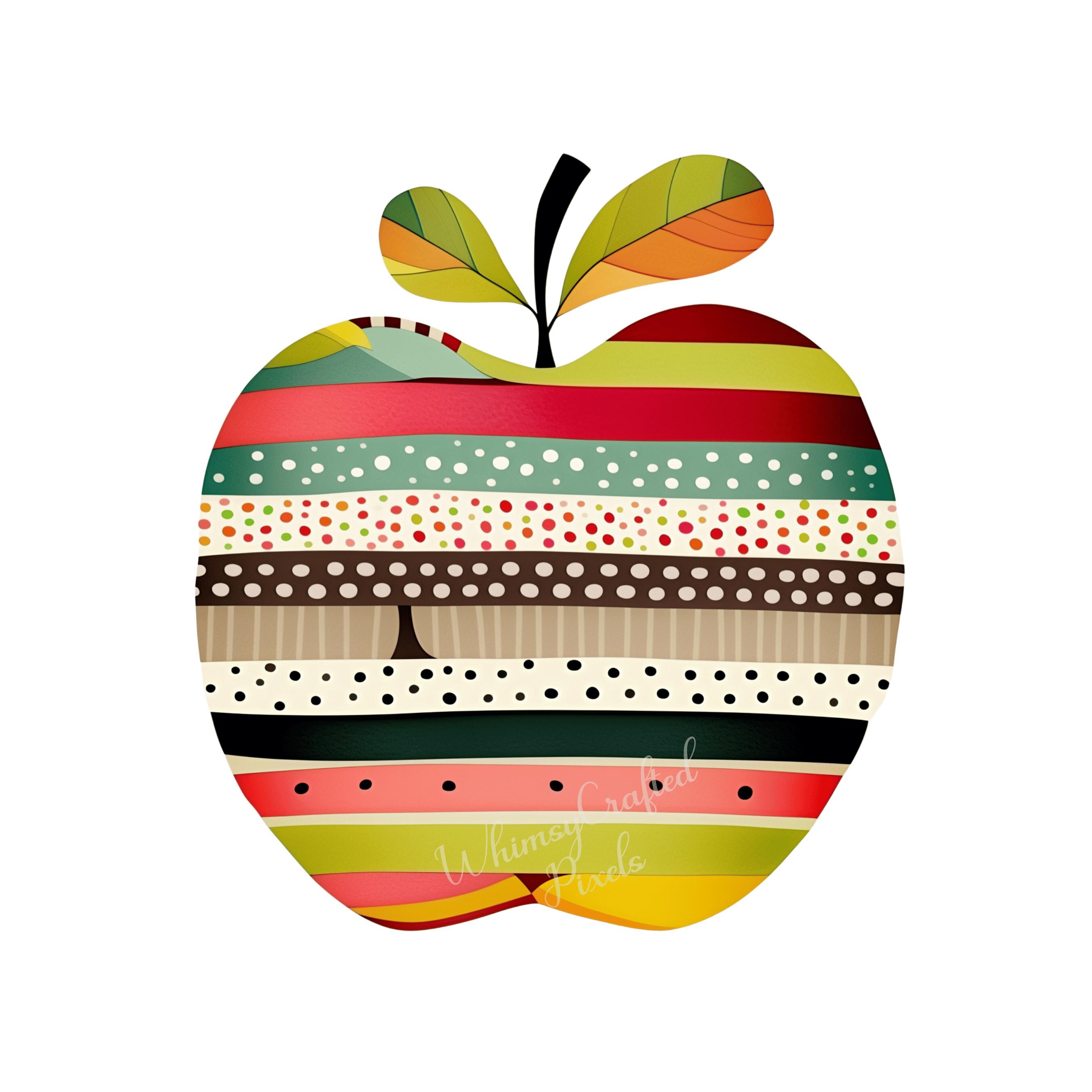 Whimsy Apple Design Whimsical Apples Clip Art Set | Digital Apple Images for Scrapbooks ...