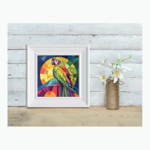 Abstract Parrots Digital Pages | Printable Colorful Parrot Digital ...