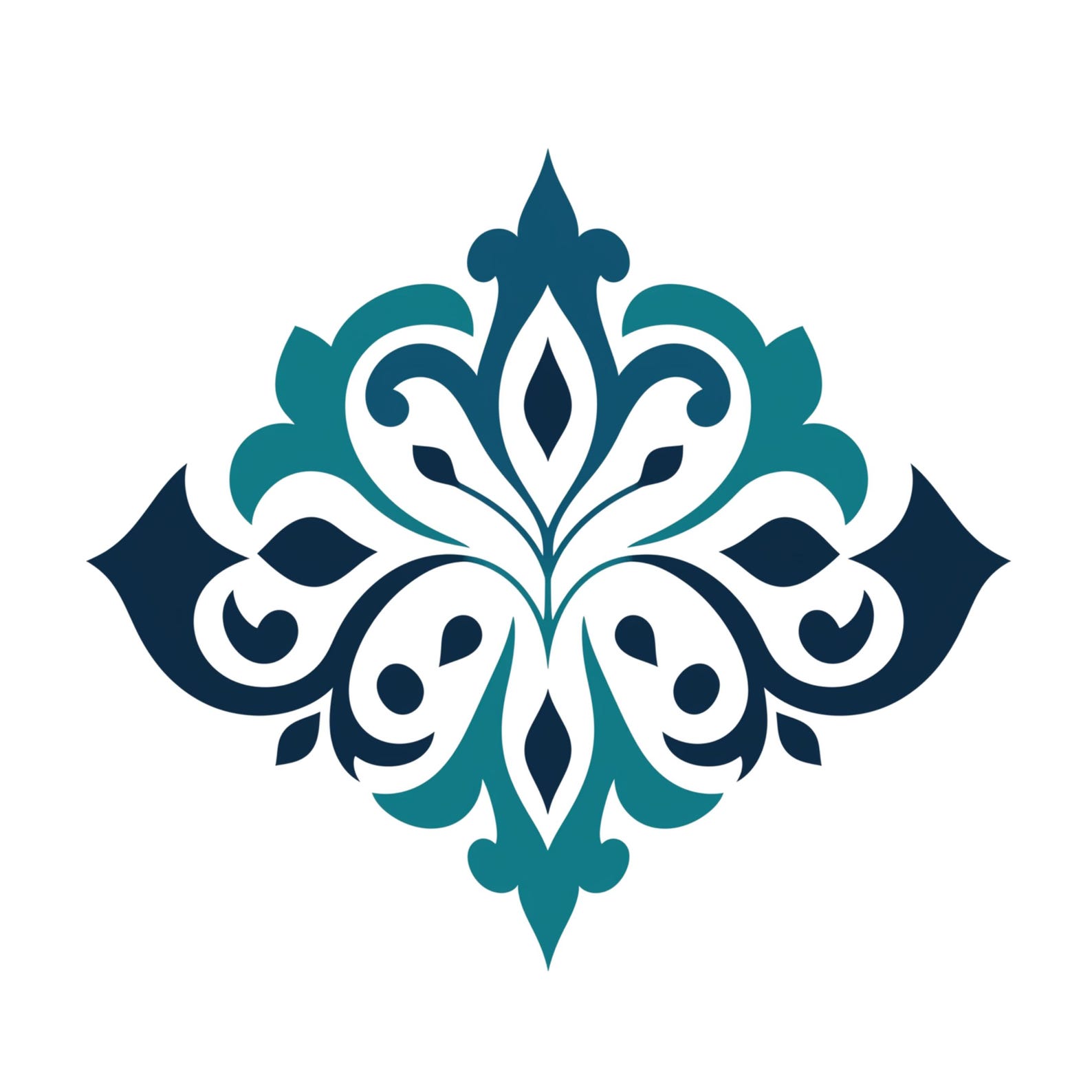 Navy and Teal Arabesque Shapes Clip Art Set | Ornate Digital Images ...