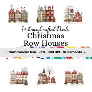Christmas Row Houses Digital Pages | Holiday Printable Digital ...