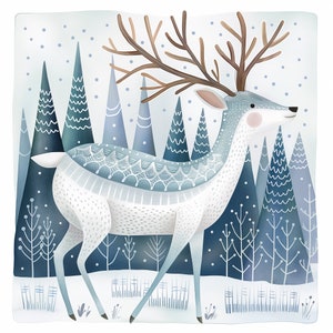 Pages numériques scandinaves animaux d'hiver | Arrière-plans numériques imprimables Scandi | Pour scrapbooking, fabrication de cartes, travaux manuels | Fichiers JPG à usage commercial