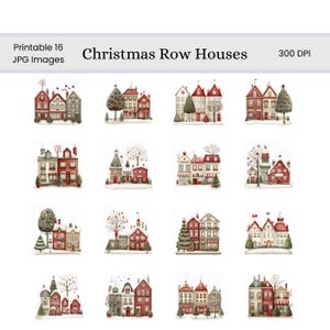 Christmas Row Houses Digital Pages | Holiday Printable Digital ...