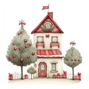 Charming Christmas Houses Digital Pages | Holiday Printable Digital ...