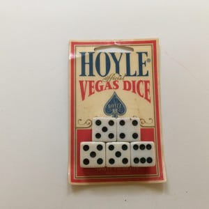 1992年製ヴィンテージ Hoyle 公式 Vegas ダイス 5個セット ギャンブル カードゲーム ゲーム ダイス クラップ ダイス ラスベガス ナイト用品 コレクターズアイテム NOS