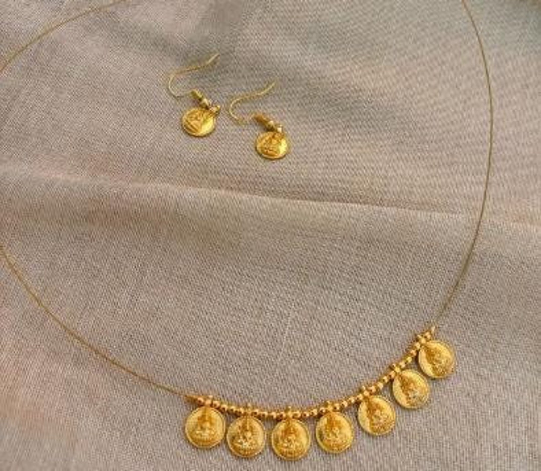 Invisible String Coin Necklace Set/unique Kasu Mala/invisible Coin/kasu ...