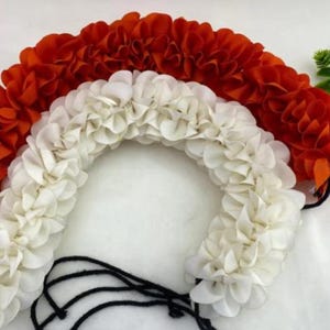 Vibrant Bharatanatyam Dance Veni Flowers - Red and White flower - Natyam Accessory - Select Quantity
