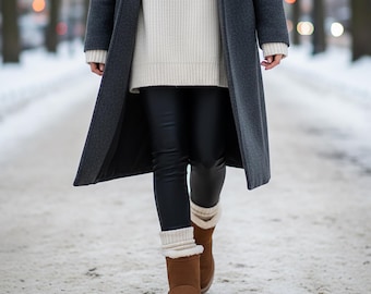 Women's Shearling-Lined Suede Short Boots | Handmade,Warm Winter, Non-Slip Sole,Soft Wool,Made in Turkey,Ideal for Gifts,Natural and Stylish