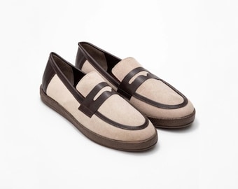 Men's Suede Loafer Shoes | Handmade Leather Slip-On Penny Loafers | Casual Comfort Driving Shoe | Gift For Him